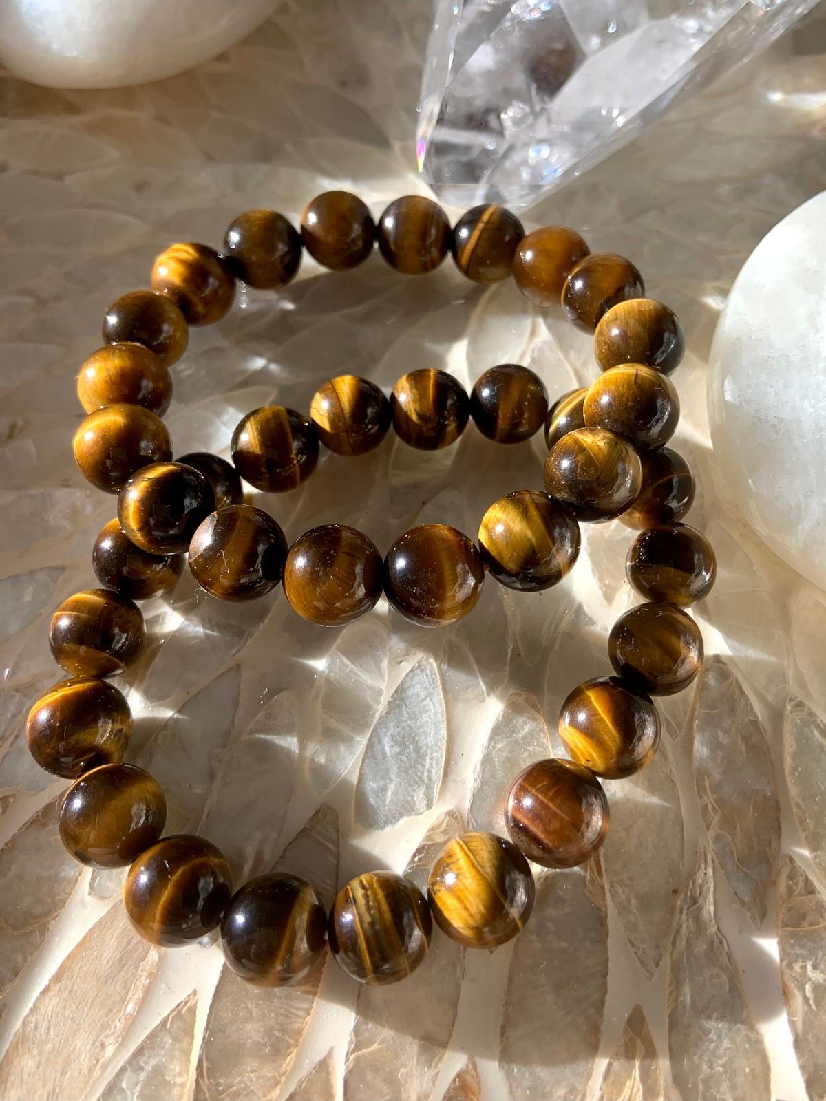 Tiger eye bracelet pair