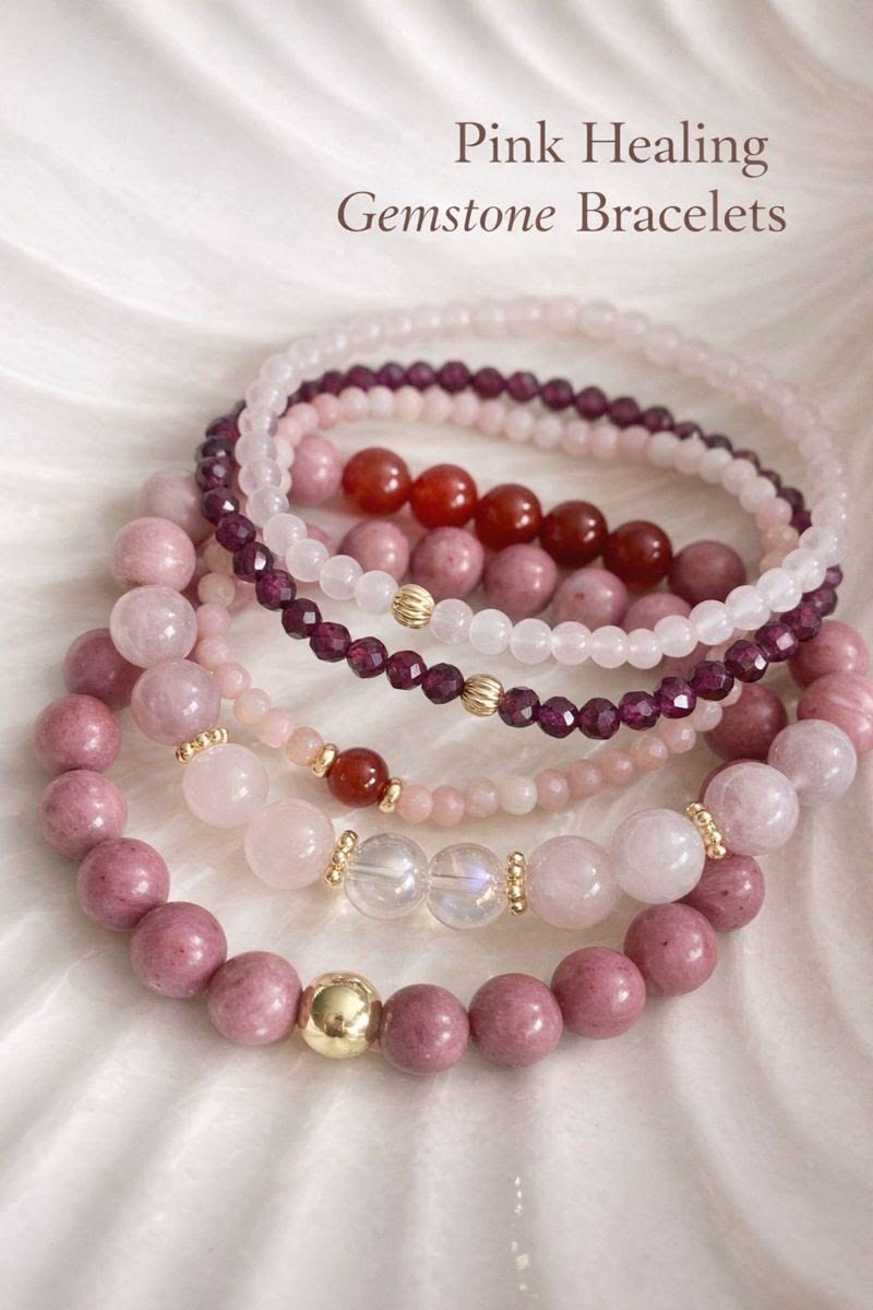 Pink healing stone stack